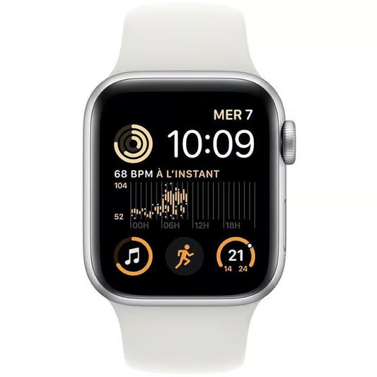 Apple Watch Series SE 2 (2022) GPS 40 mm - Aluminium Silver - Sport band White