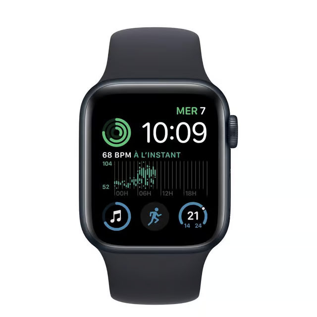 Apple Watch Series SE 2 (2022) GPS 44 mm - Aluminium Midnight - Sport band Black